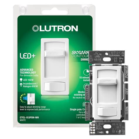 lutron skylark contour led dimmer switch  dimmable led halogen  incandescent bulbs