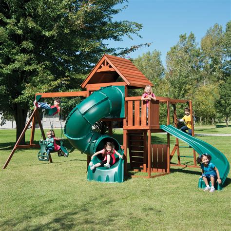 swing   grandview twist wood swing set  tube  monkey