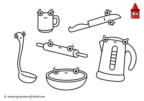 drawing kitchen utensils coloring page kitchen kitchen utensils