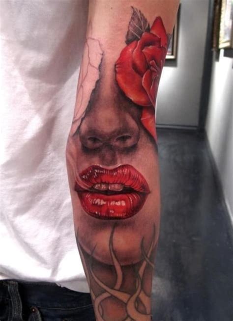 cute girl lips tattoo on arm tattoomagz › tattoo designs ink works body arts gallery