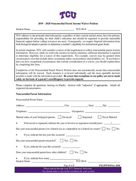 custodial parent waiver letter sample form fill   sign