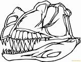 Dinosaur Coloring Bones Pages Skeleton Printable Skull Colouring Worksheet Drawing Color Template Bone Dinosaurs Line sketch template