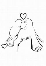 Coloring Wedding Dove Pages Doves Choose Board Stencil sketch template
