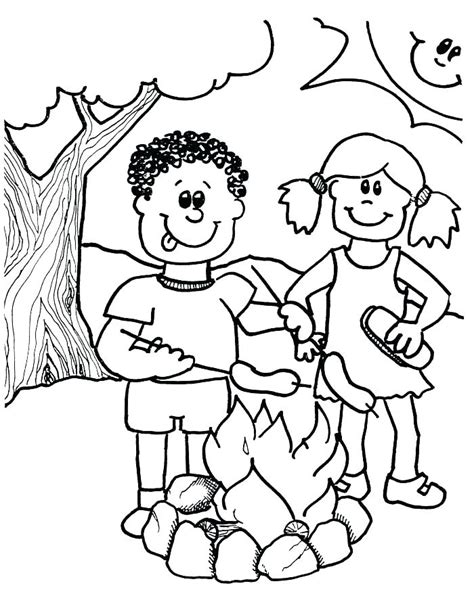 coloring pages camping theme  getdrawings