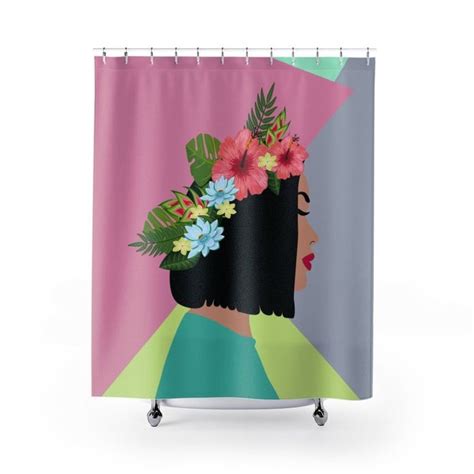 tropicol fabric beautiful woman shower curtains   unique shower