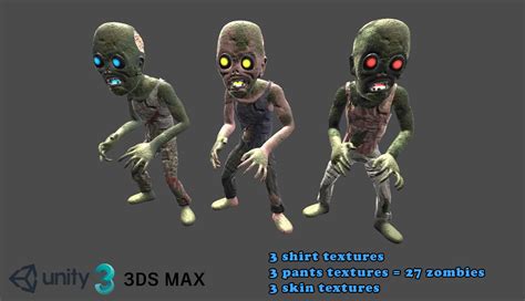 3d model zombies kit cgtrader