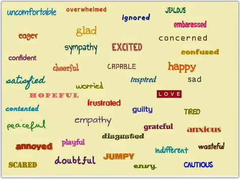 describe   feelings  emotions  english eslbuzz