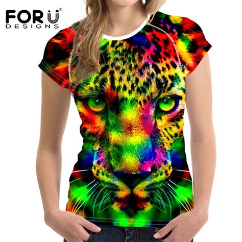 buy forudesigns leopard t shirt women t shirt summer
