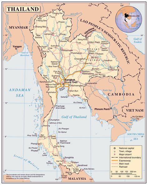 maps  thailand detailed map  thailand  english tourist