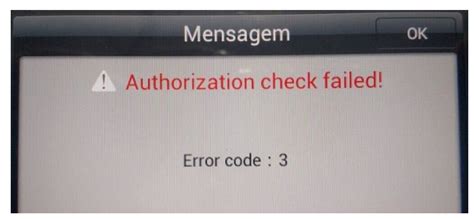 solution  autel msp authorization check failed error code