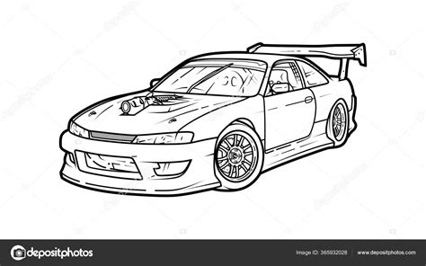 coloring  drift stance stock vector image  cartcavalcade