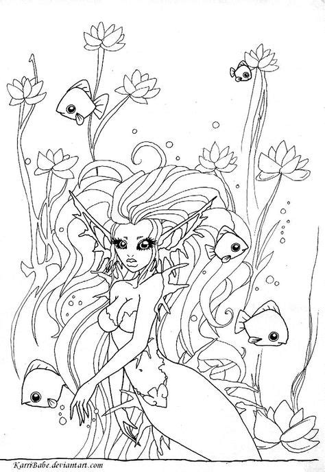 mermaid  karribabe  deviantart coloring pictures mermaid