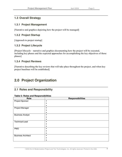 project management template  word   formats page