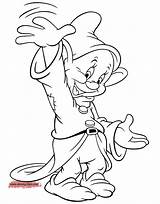 Dopey Dwarf Coloring Pages Snow Disney Drawing Grumpy Colouring Printable Dwarfs Seven Sleepy Waving Cartoon Gif Sheets Book Disneyclips Drawings sketch template