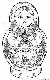 Coloring Dolls Russian Pages Doll Kokeshi Printable Matryoshka Icolor матрешка Yandex Ua источник Colouring яндекс Adult sketch template