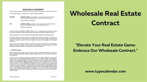 printable wholesale real estate contract templates
