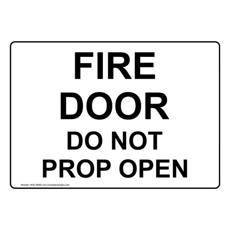 fire door   prop open sign nhe
