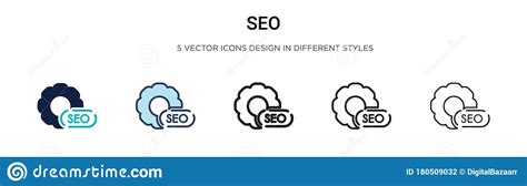 seo icon  filled thin  outline  stroke style vector illustration   colored
