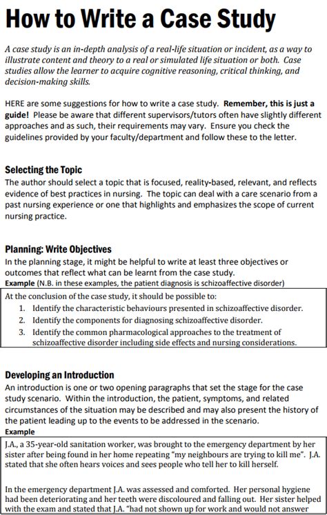 write  case study tips  templates