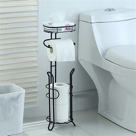 sunnypoint bathroom heavyweight toilet tissue paper roll storage holder stand  reserve