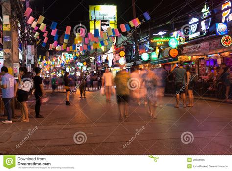 patong bangla road at night phuket thailand editorial photo image