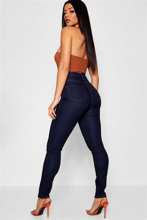 super high waist power stretch skinny jeans boohoo perfect jeans