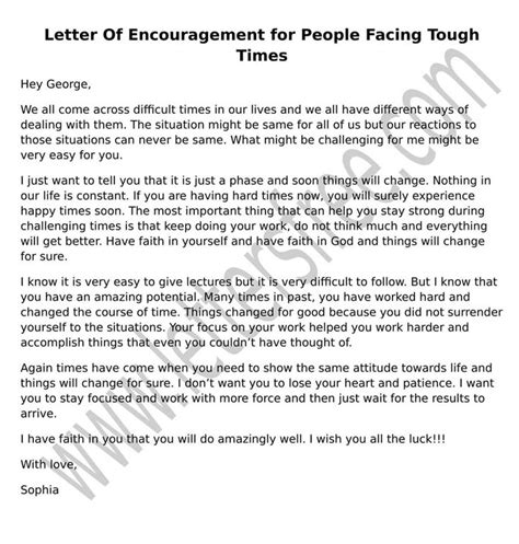 sample letter  encouragement  motivate  son letter