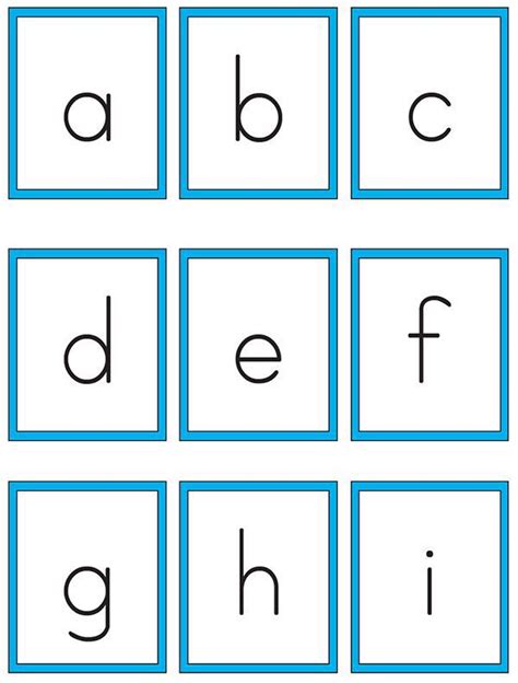 printable printable lowercase alphabet flash cards