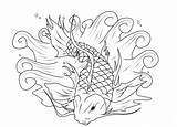 Fish Coloring Koi Pages Color Kids Detailed Drawing Japanese Metal Printable Adults Outline Tropical Heavy Tattoo Book Print Rush Gold sketch template