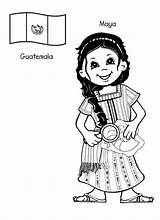Coloring Maya Around Guatemalan Guatemala Pages Kid Kids Map People Search sketch template