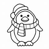 Penguin Coloring Pages Cartoon sketch template