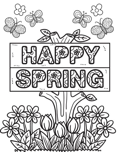 cute spring coloring pages  kids  adults