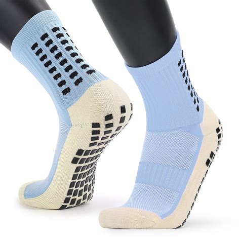 anself mens anti slip football socks athletic long socks absorbent sports grip socks