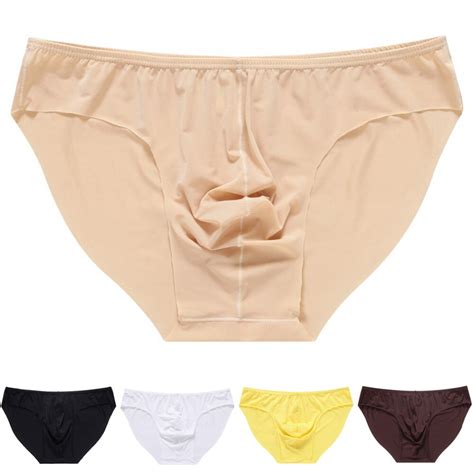 men s briefs soft breathable silk sexy underwear men s hot hips up