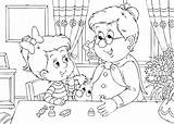 Coloring Pages Grandma Mothers Colouring Grandparents Kids Grandparent sketch template