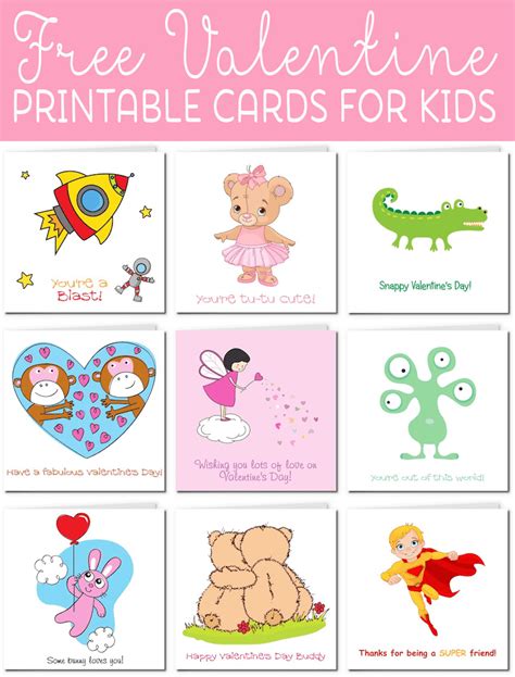 printable valentine cards  kids