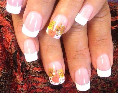 fall leaves  french french tip nail designs french nail designs fall leaves nail art