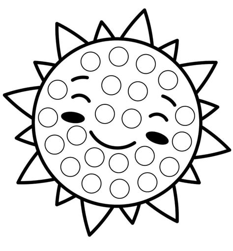 sunshine dot marker coloring page  printable coloring pages  kids