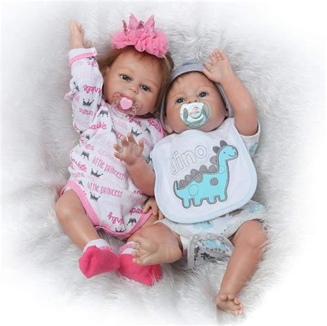 pam  reborn twins boygirl silicone full body washable newborn toys silicone twins