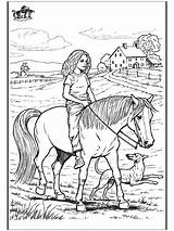 Horse Coloring Pages Riding Girl Horses Colouring Horseriding Printable Color Print Adult Rider Dog Farm Horseback Scene Her Animals Choose sketch template