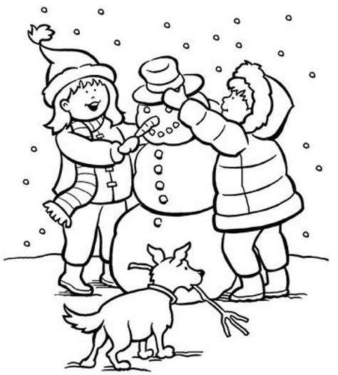 kids winter coloring coloring pages