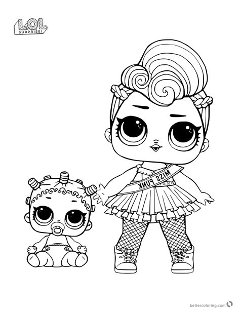 punk lol surprise doll coloring pages  printable coloring pages