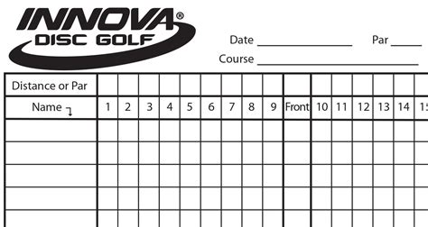innova scorecard innova disc golf pertaining  golf score cards