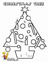 Coloring Christmas Pages Tree Trees Kids Themed sketch template
