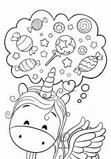 Para Coloring Unicorn Pages Cute Colorear Dibujos Candy Cuties Bojanke Imprimir Niños Print Unicornios Za Tiernos Printanje раскраски Pintar Animal sketch template