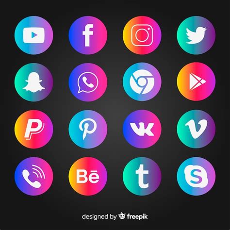 set de logotipos de redes sociales vector gratis