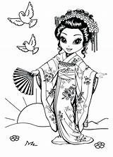 Coloring Pages Lisa Frank Girl Chinese China Geisha Printable Great Wall Print Drawing Colouring Girls Color Kids Adult Sheets Books sketch template