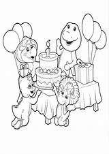 Coloring Pages Barney Birthday Friends Printable Kids Happy Popular Cartoon Coloringhome sketch template