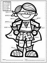 Math Superhero Grade Coloring Pages Worksheets Theme Printables Subtract Add 2nd Within Mental Second 1st Color School Classroom Addition Number sketch template