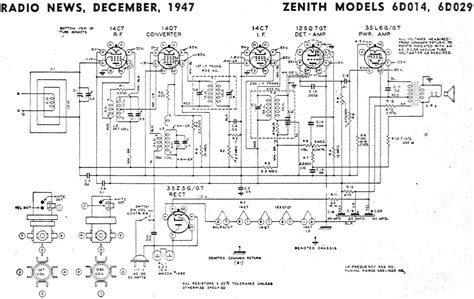 zenith models   schematic parts list december  radio news rf cafe